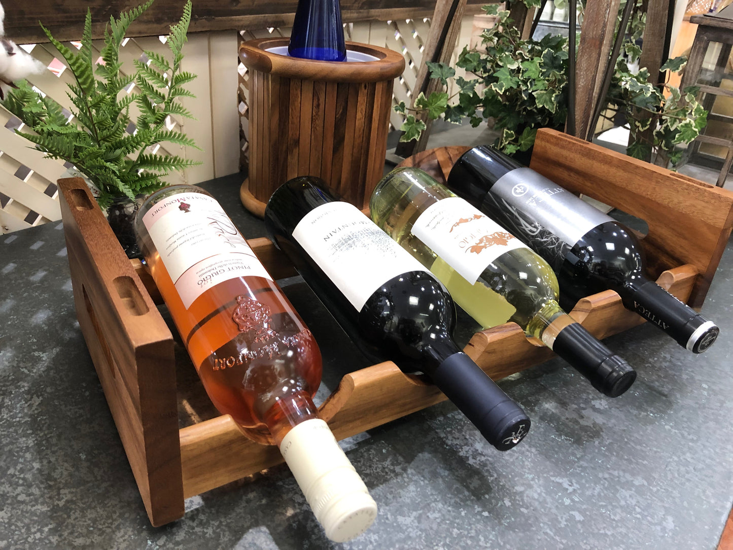 Premium Stackable Wooden Wine Rack – Countertop Wine Bottle Holder