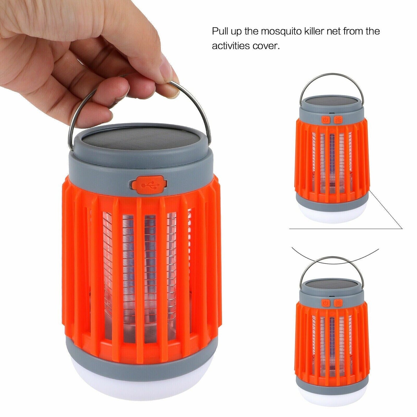 Solar USB Rechargeable Mosquito Killer Lamp | Electronic Fly & Bug Zapper