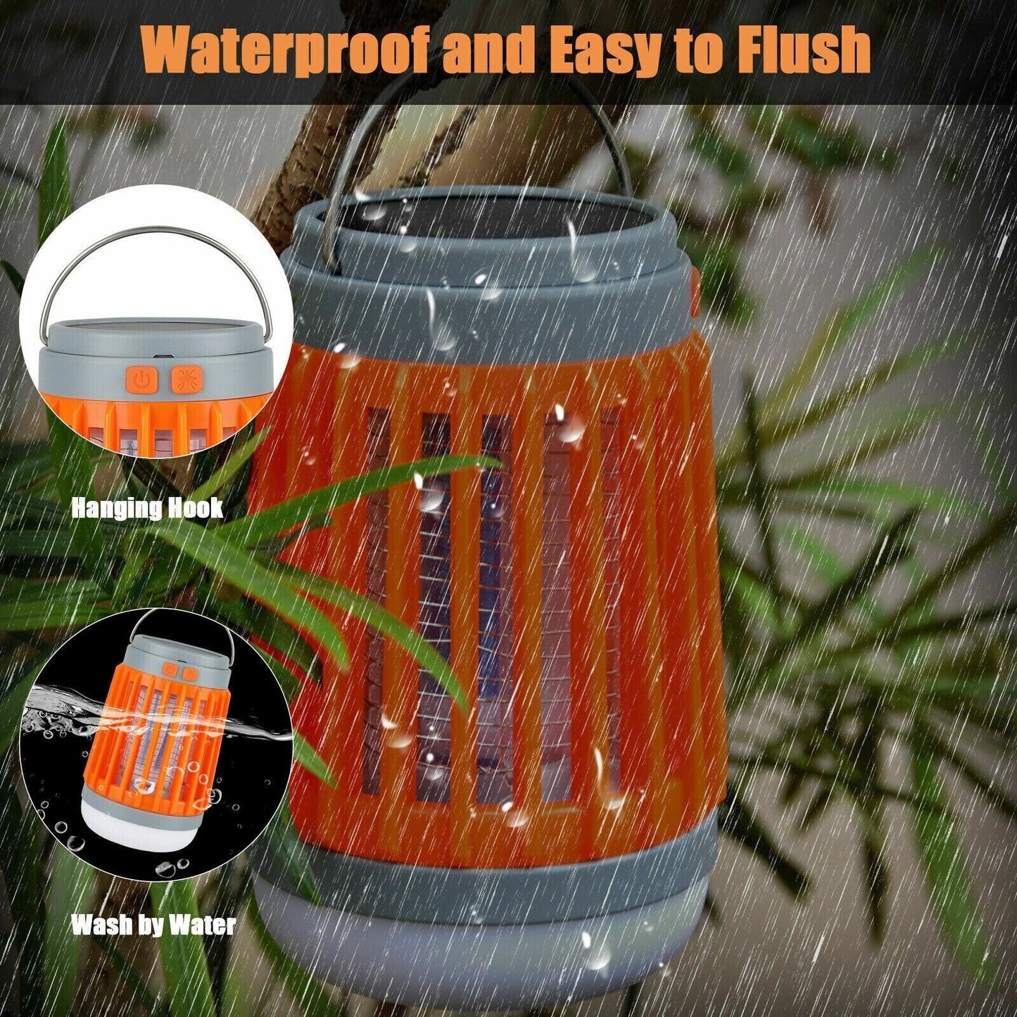 Solar USB Rechargeable Mosquito Killer Lamp | Electronic Fly & Bug Zapper