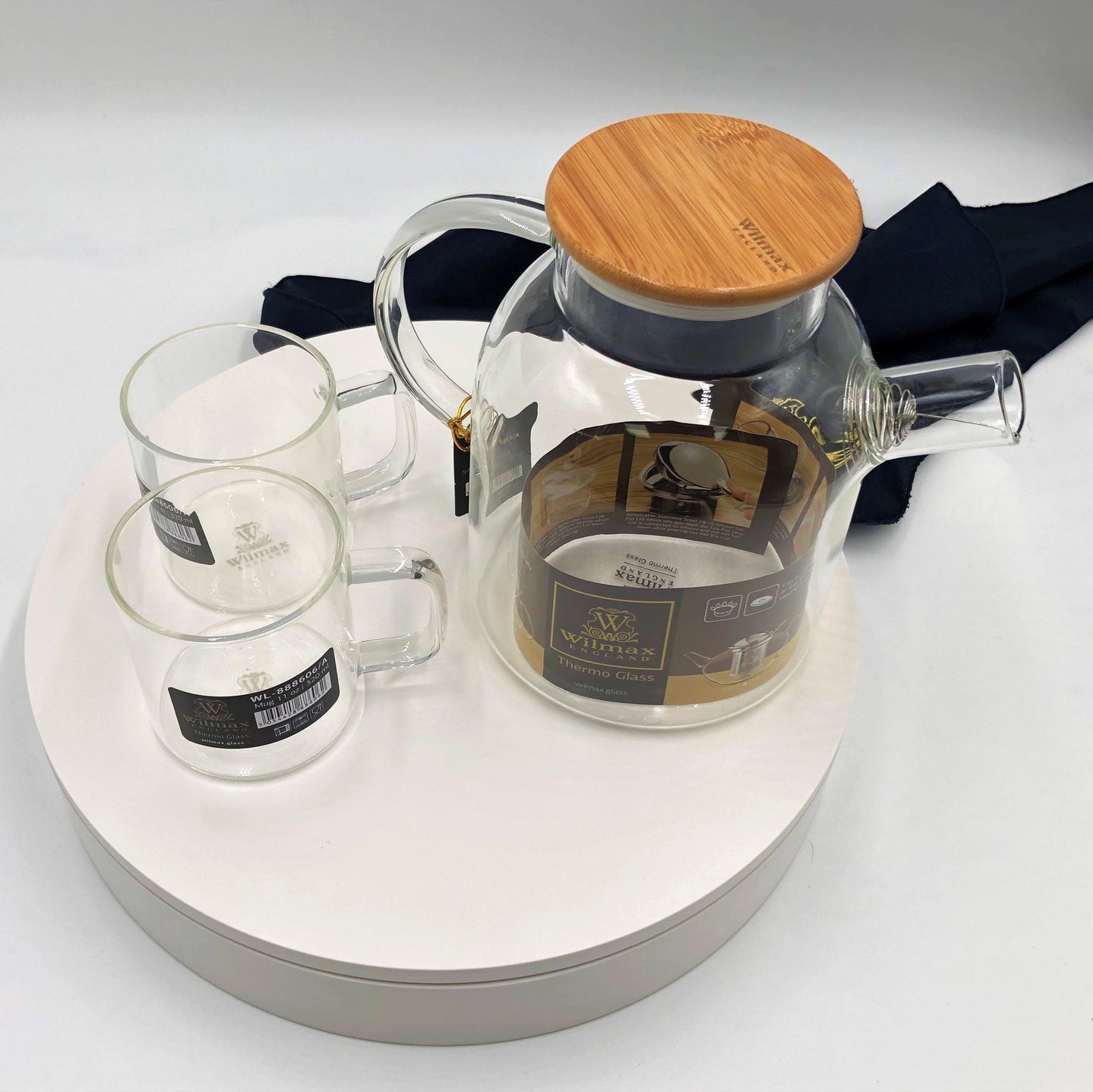 Luxury 3-Piece Double-Wall Glass Tea Set for 2 – Bamboo Lid & Infuser