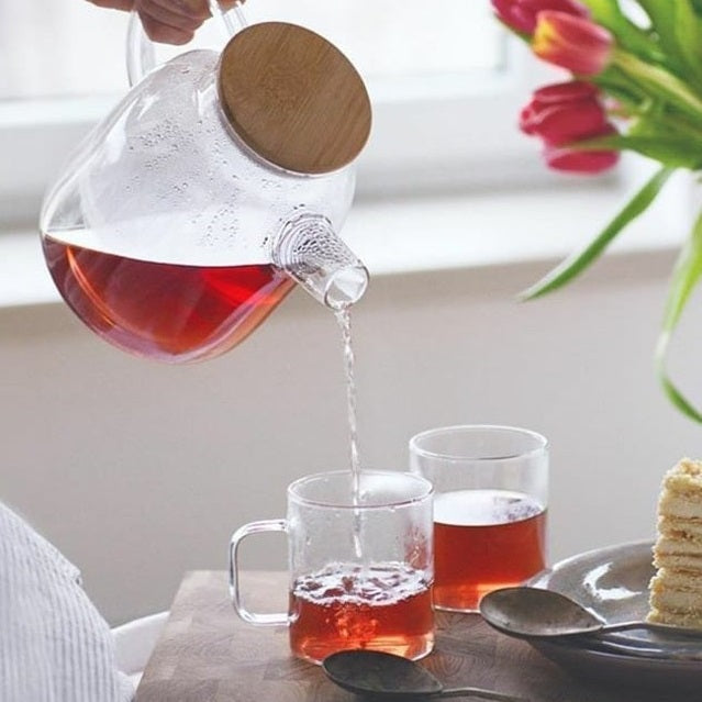 Luxury 3-Piece Double-Wall Glass Tea Set for 2 – Bamboo Lid & Infuser