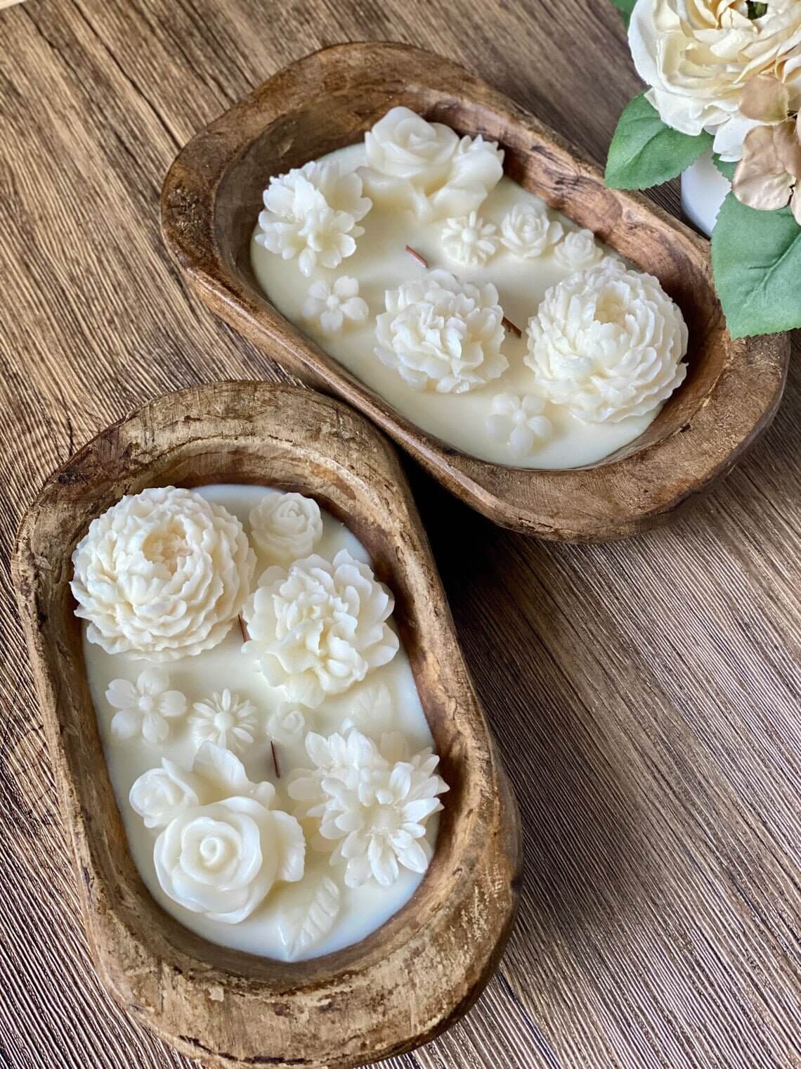 Handcrafted Botanical Garden Dough Bowl Candle – Luxury Soy Wax Home Décor