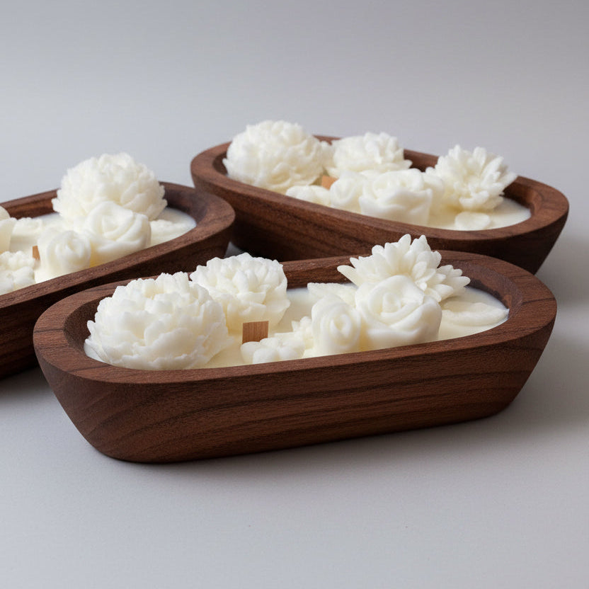 Handcrafted Botanical Garden Dough Bowl Candle – Luxury Soy Wax Home Décor