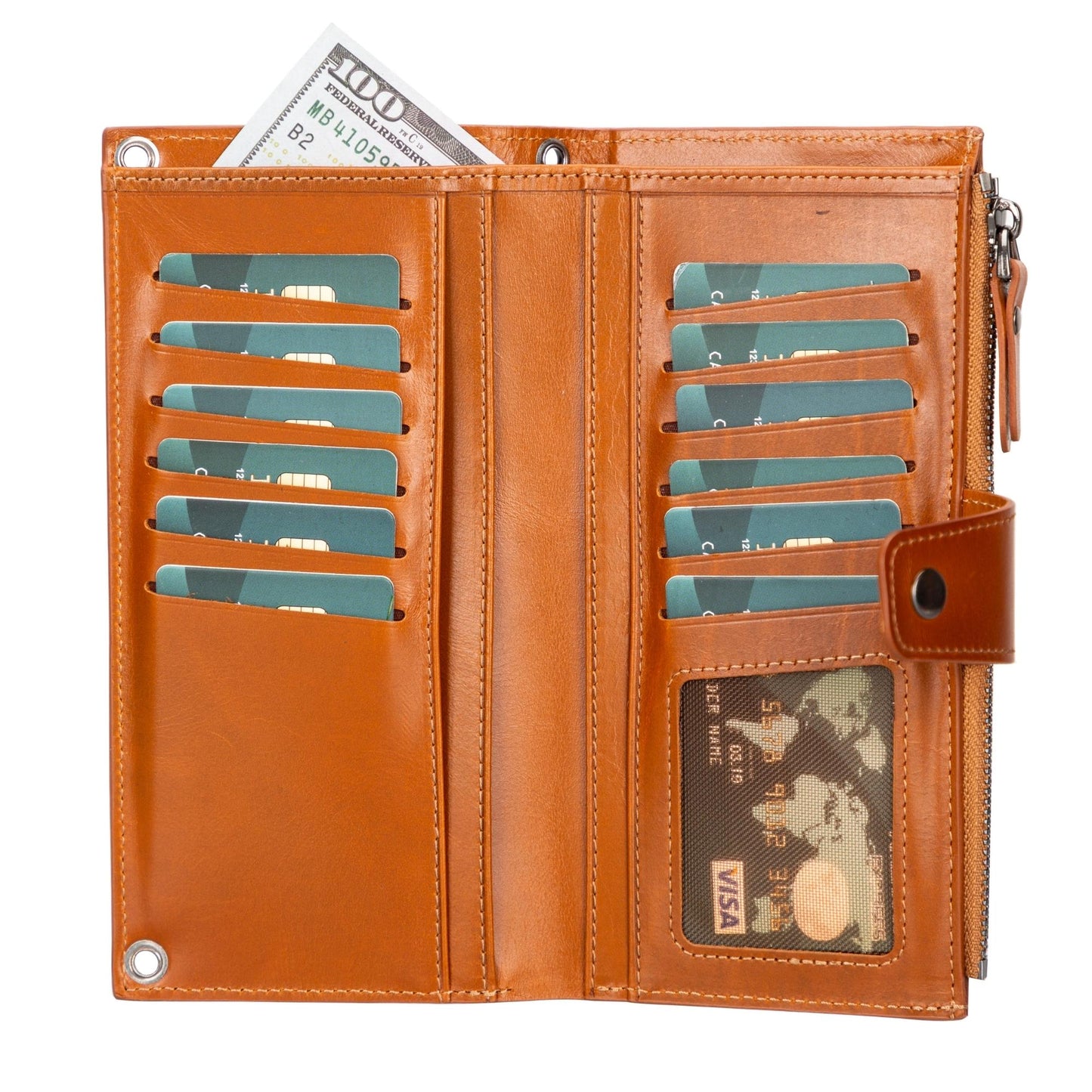Kaycee Leather Women's Cell Phone Wallet Crossbody with Adjustable Strap